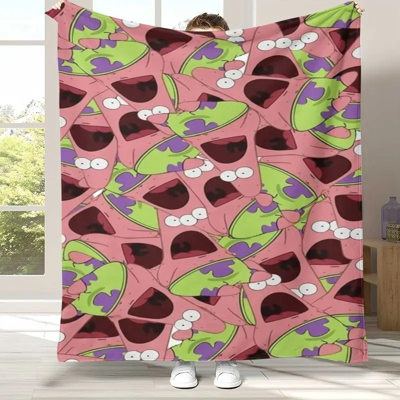 Bikini Bottom S-SpongeBob Cartoon Flannel Throw Blanket,Cozy Warm Blanket for Bed,Sofa,Living Room,Picnic,Camping,Home Decor