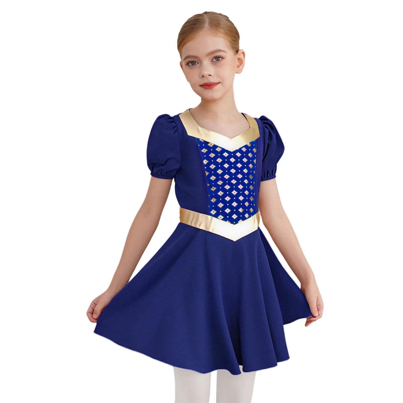 

Medieval Renaissance Princess Performance Dress Metallic Elastic Cuffs Ruffled Dress for Theme Parties Festival Dress