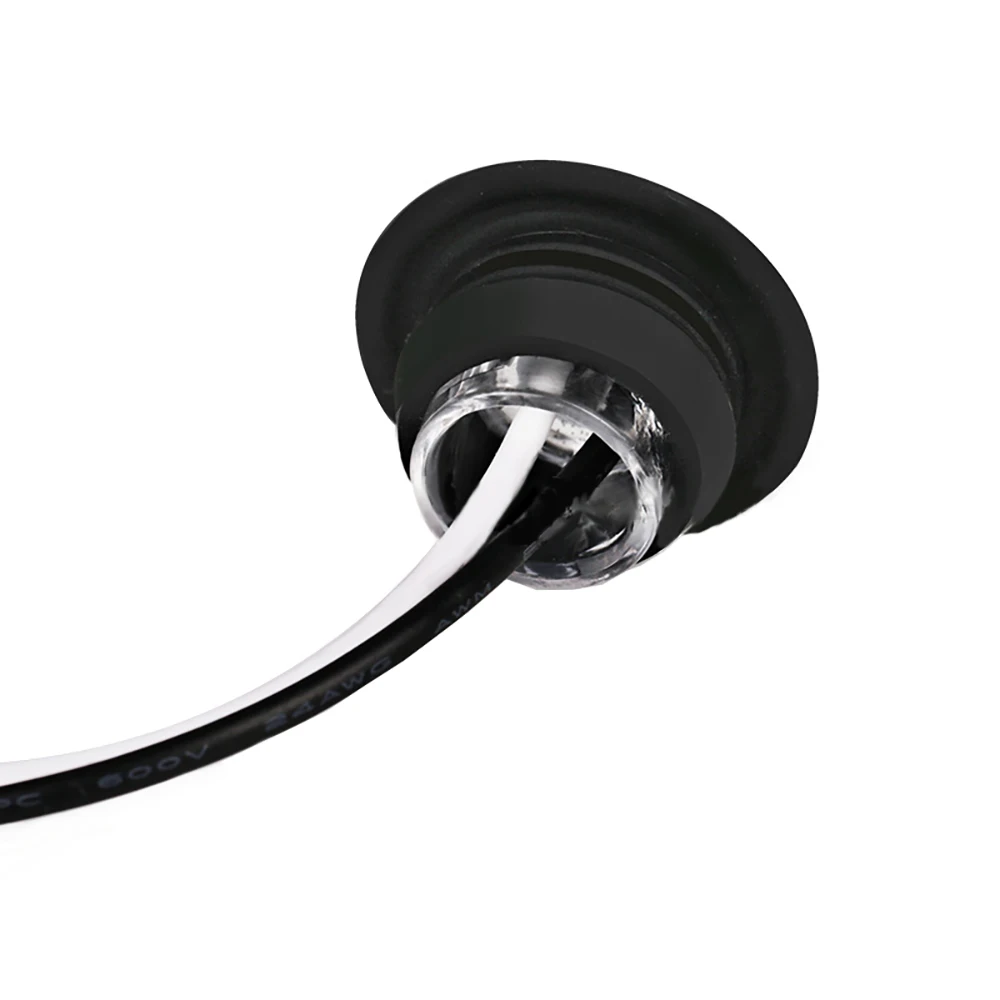 12V-24 V DC Borracha e PC 220 mm / 8,66 polegadas LED Luz de grade lateral redonda para a maioria dos veículos