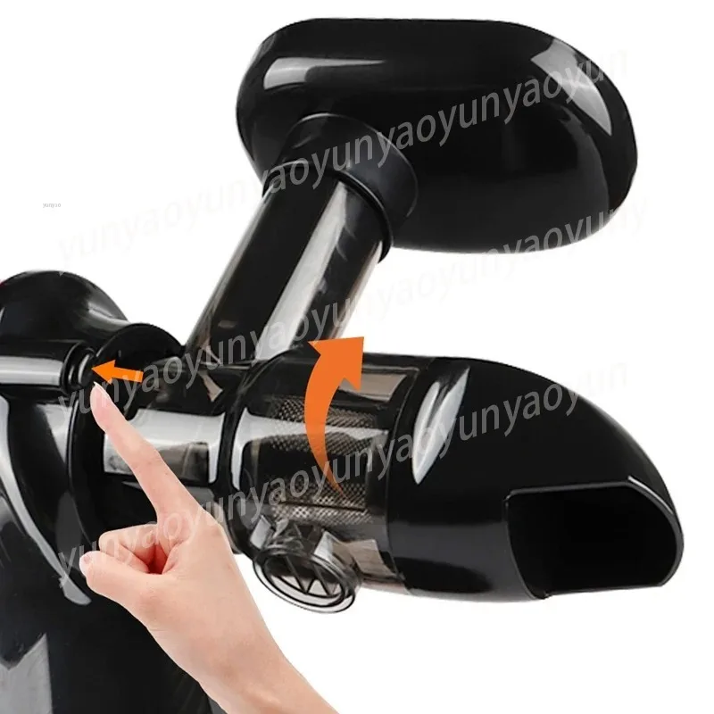 Black Horizontal Cold Press Slow Masticating Juicer Premium Household Fruit Vegetable Extractor Kitchen Appliance