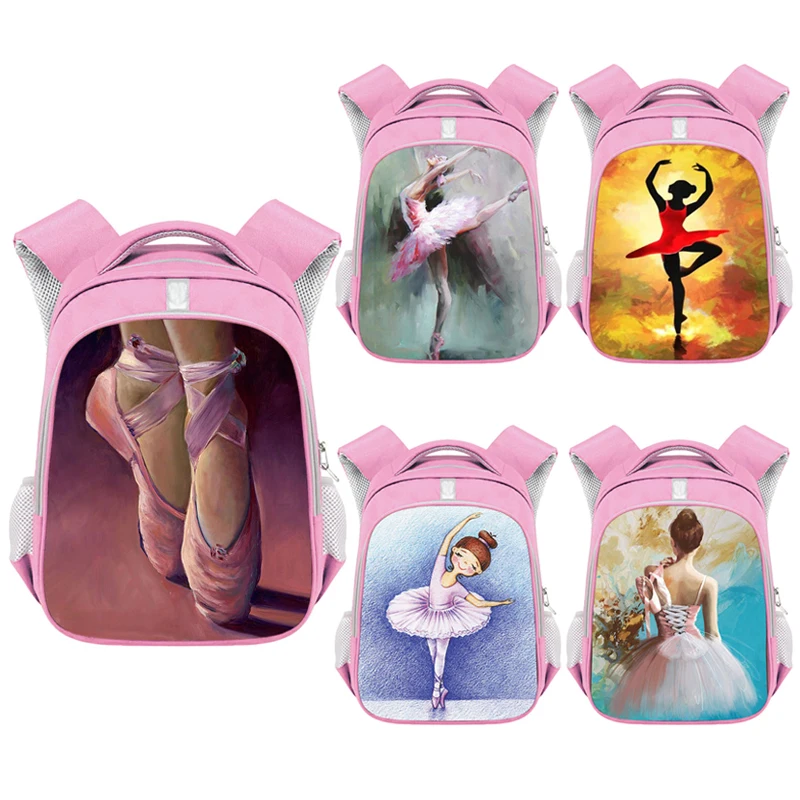 Ballet Dancer Painting Backpack Elegant Ladies Art Print Book Bags School Bag for Teenager Girls Travel Bag Laptop Backpacks