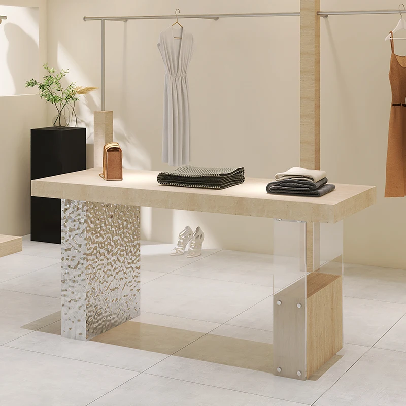 

Clothing store, Nakajima table, travertine display stand, flowing water table, jewelry store, island table in the middle