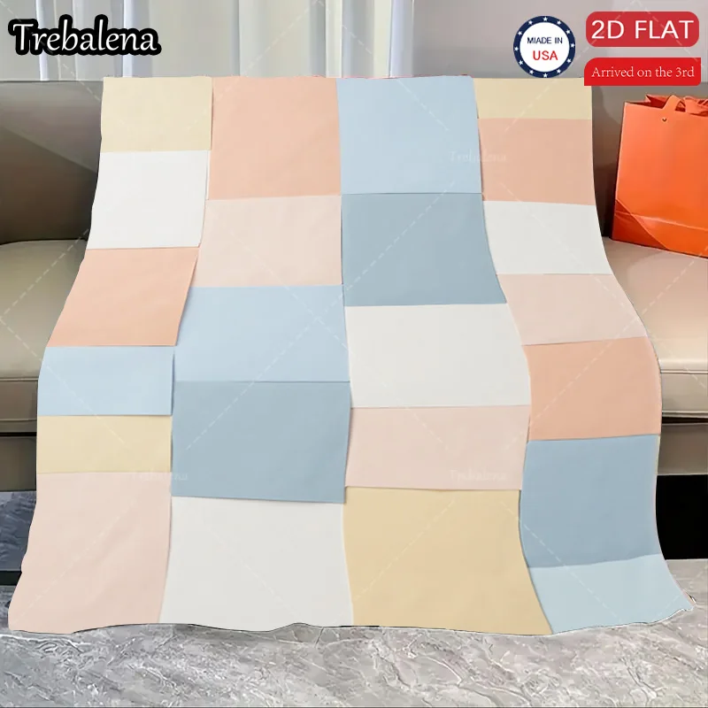 

Flannel Blanket-Soft Lightweight All-season Soft Pastel Patchwork Baby Blanket for Boys Girls Newborns