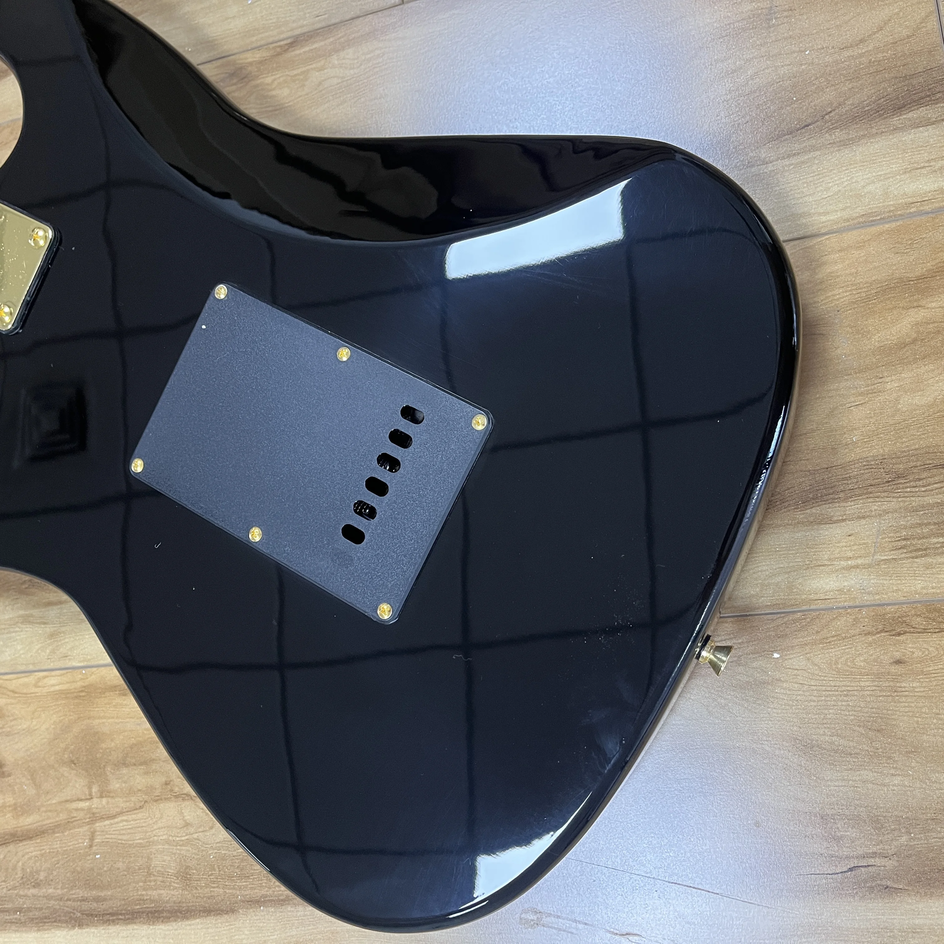 Black Electric Guitar Cherry Wood Body Gold Bridge Accessories  SSH Pickups 22 Frets 6 Strings, Rosewood Fingerboard. Theme Guitar Gift. US Warehouse Stock. Free Shipping. view 2