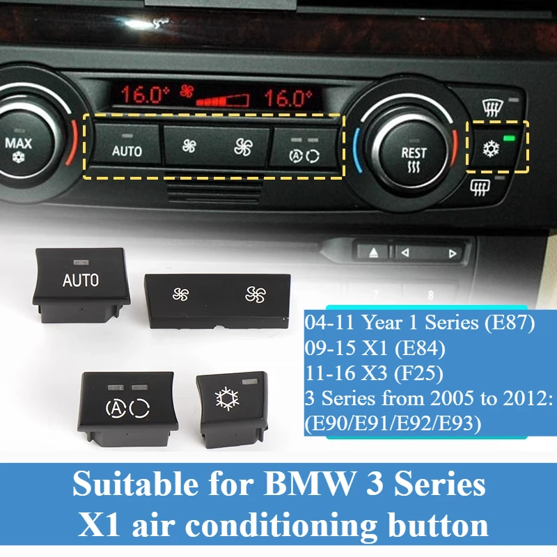 

For BMW 3 Series M3 118 318 320 325 X1 X3 Air Conditioning Button, Air Volume Switch, Wind Power Button 1pcs