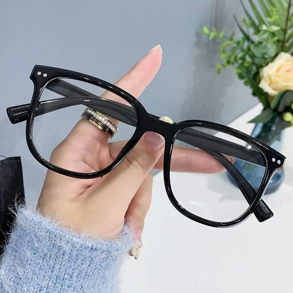 Korean Style Square Anti Blue Light Reading Glasses Women Men Ultralight Big Frame Presbyopic Eyeglasses Read Farsighted Eyewear