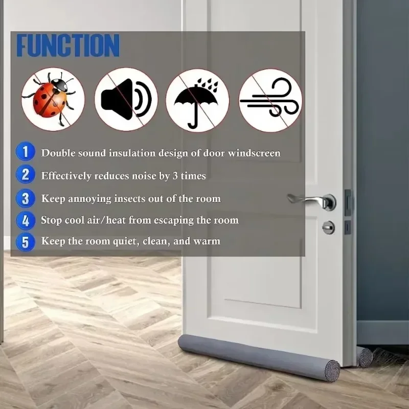 93CM Flexible Door Gap Bottom Seam Sealing Bathroom Door Seal SoundProof Dust Strip Waterproof Guard Sealer Stopper Double Stick