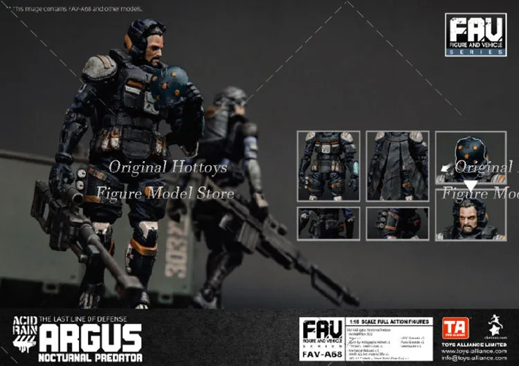 Zure Regenoorlog FAV-A68 1/18 Schaal Mannelijke Soldatenlid Van Argos Dark Jager Buck Squad Volledig Set 3.75-Inch Actiefiguurspeelgoed