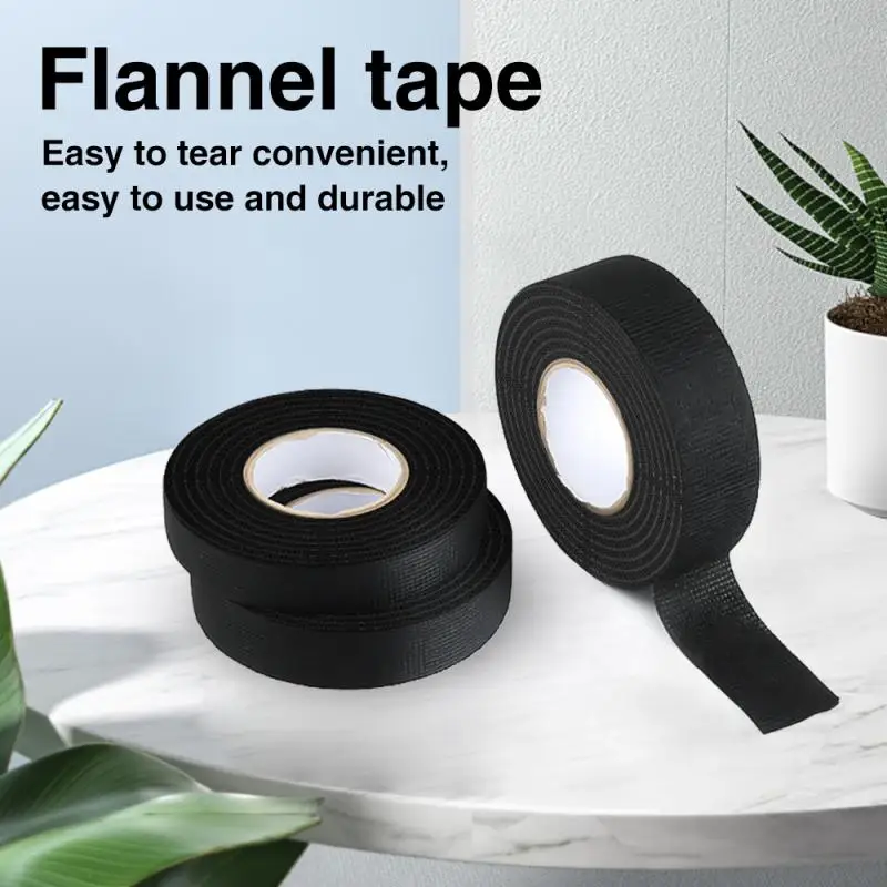 Wire Harness Automotive Cloth Tape Heat Resistant Waterproof Insulating Tape For Electrical Cables Black Adhesive Fabric Tape