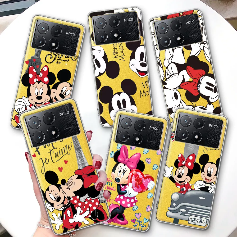 Mickey Minnie Love in Londan Case for Xiaomi Poco X6 F4 M5 X3 M3 M5s X4 X5 F1 F3 F5 M4 F2 Pro TPU Soft Transparent Phone Cover