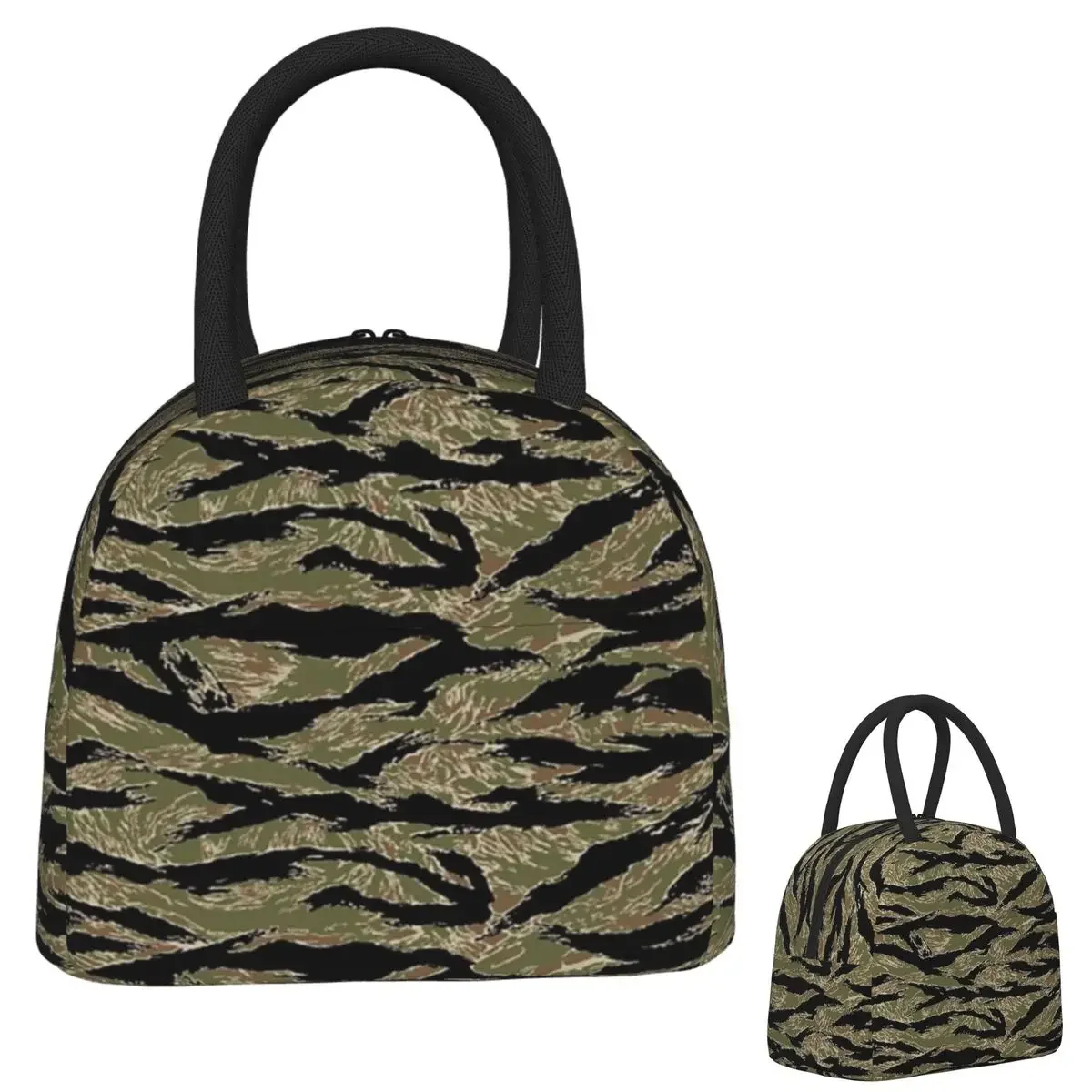 Tiger Stripe Camouflage Military Camo Insulated Lunch Bag for Women Children Portable Food Boxes Thermal Lunch Box Tote