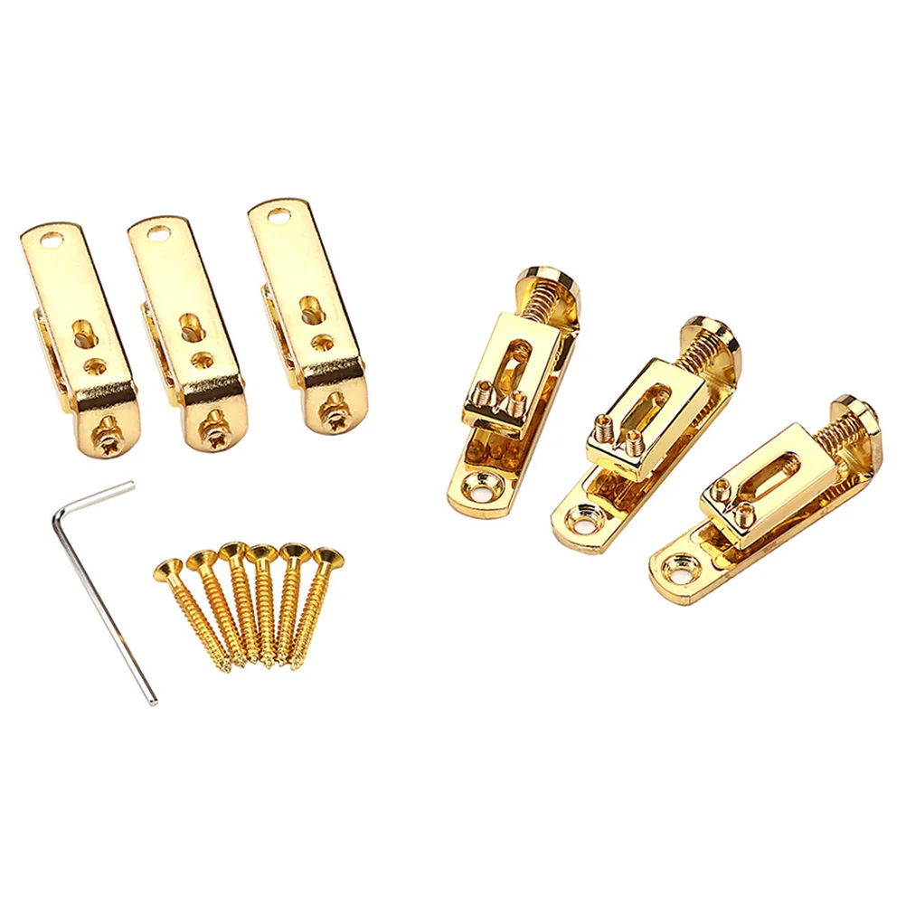 

3Pcs Guitar Bridge Kit Metal Electric Guitar Bridge Saddle Replacement for String Breakage Prevention Tone Sustain Improvement