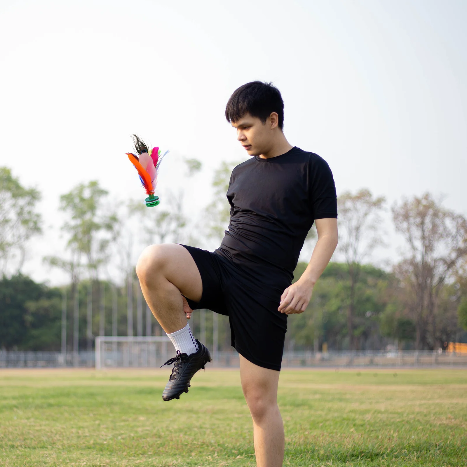 

2pcs Jianzi Kick Shuttlecock Durable Outdoor Fitness Game Colorful Plume Design For All Ages Exercise Coordination Entertainment