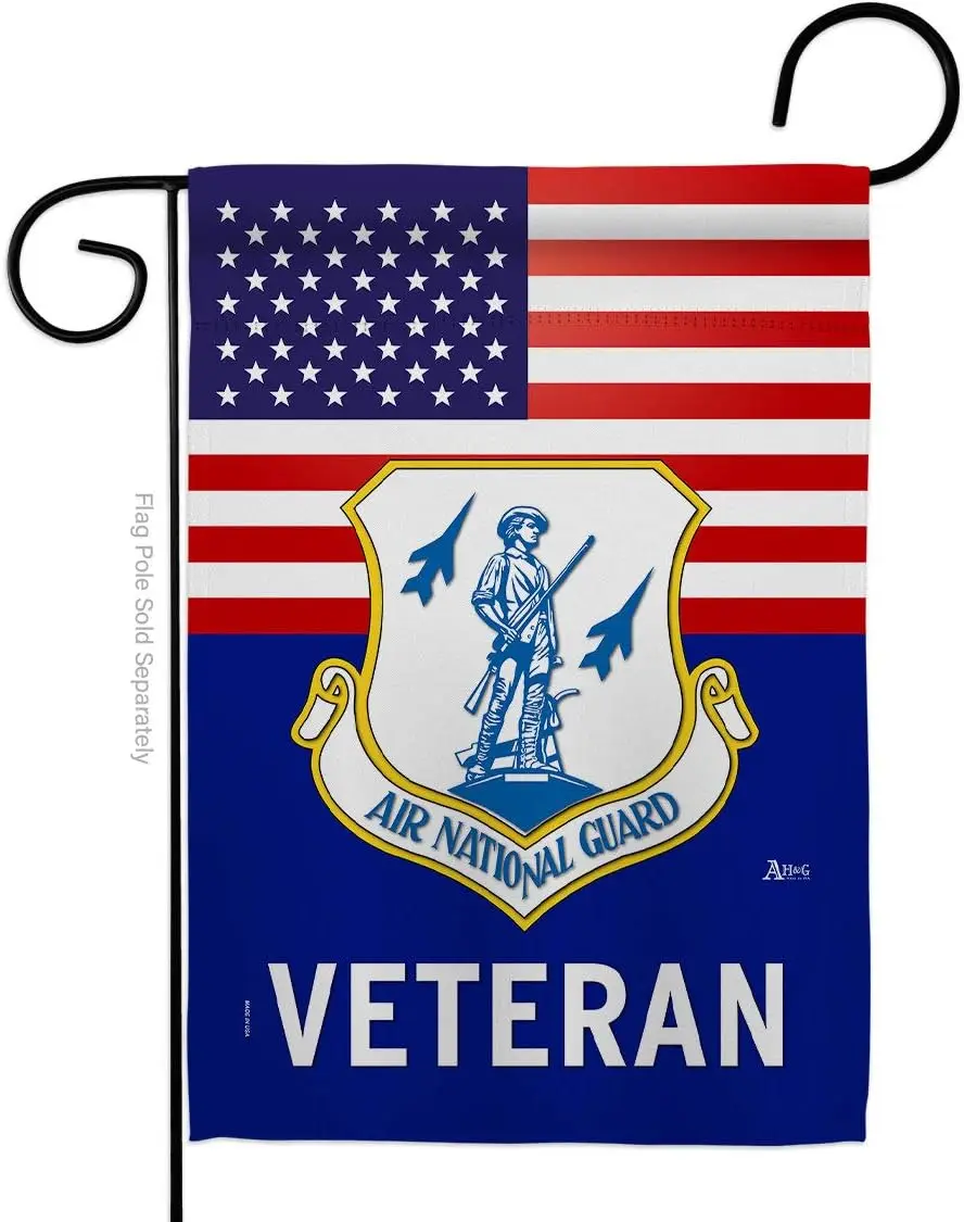 US Air National Guard Veteran Garden Flag - Armed Forces ANG United State American Military Retire Official - House Decoration B