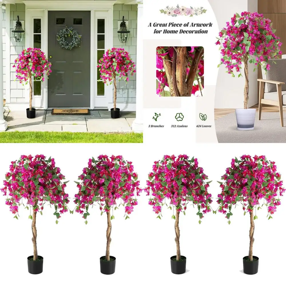 

4.5-Foot Tall Artificial Bougainvillea Tree for Indoor or Outdoor Decoration