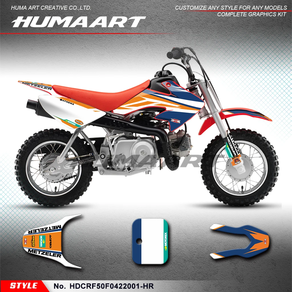 HUMAART Motorcycle Graphics Adhesive Sticker for Honda CRF 50F CRF50 F 2004-2023,  HDCRF50F0422001-HR