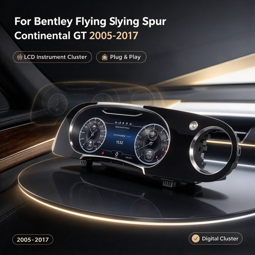 J For Bentley Flying Spur Continental GT 2005 - 2017 Car Instrument Panel Digital Cluster LCD Dashboard Speedometer Linux System