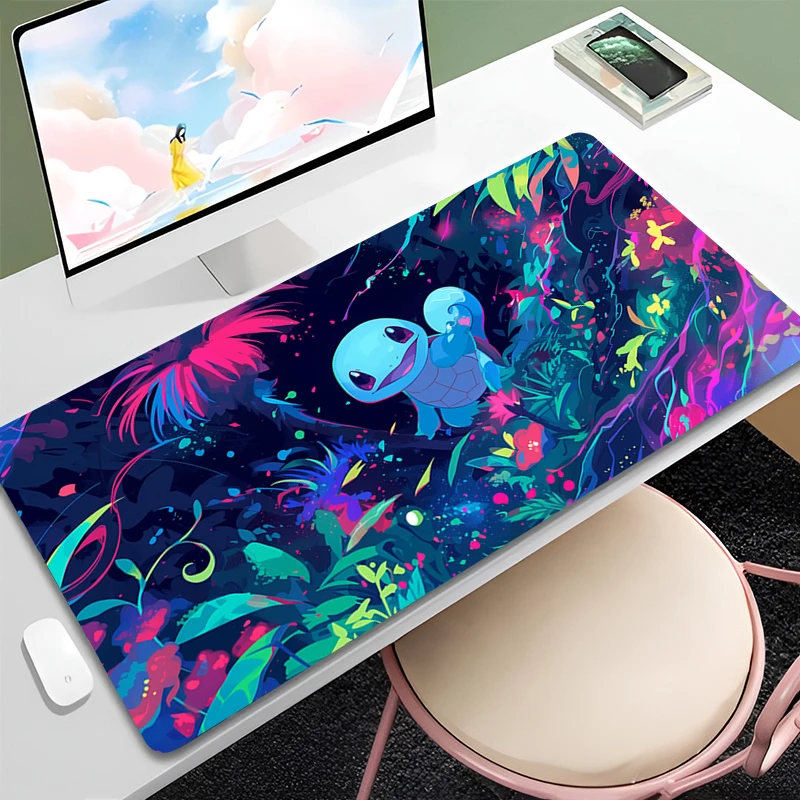 Art Wave Anime Mouse Pad Kawaii S-Squirtles Large Laptop Table Mat 800x300 Cartoon Mousepad Anti Slip Keyboard Gaming Pad Carpet