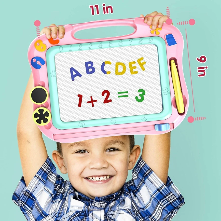 Magnetisches Zeichenbrett für Kleinkinder, großes Doodle-Brett mit Magnetperlen und Stift, Doodle-Brett, Lernspielzeug, Geburtstagsgeschenke