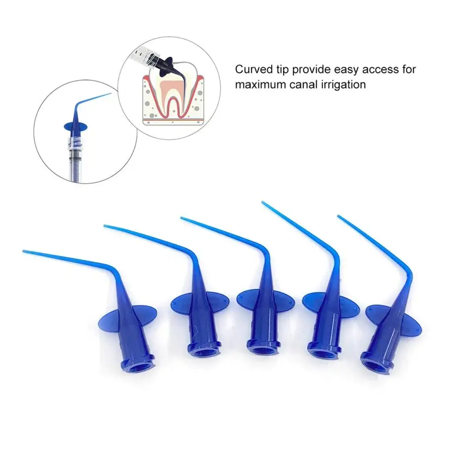 10Pcs Dental Syringe Tip Endo Irrigation Root Canal Butterfly Needle 0.25mm Transparent Blue Colors