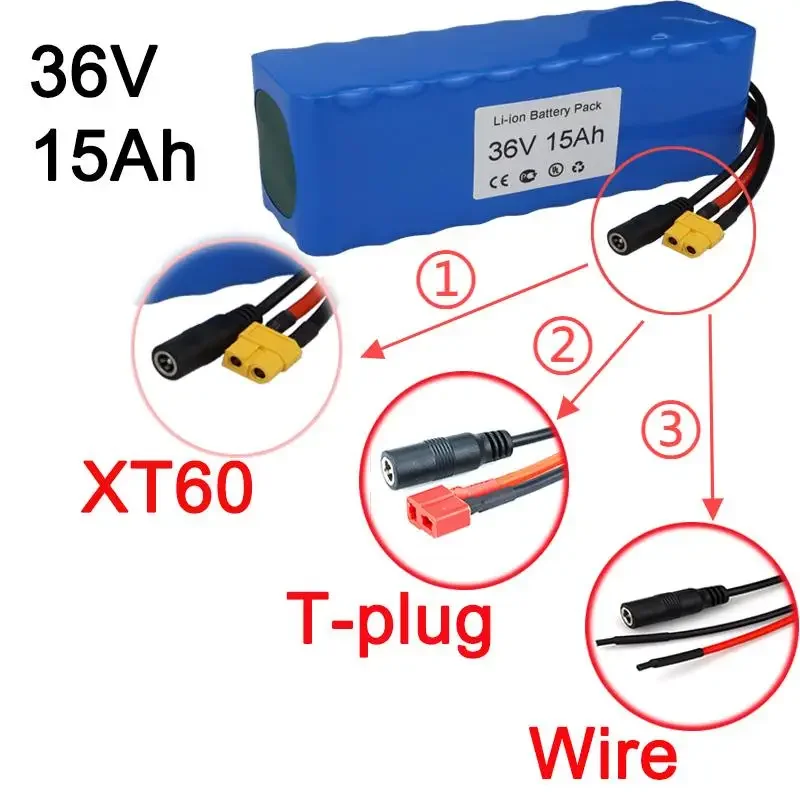 Hot New 10S3P Various Styles To Choose From 10Ah 15Ah 20Ah T-Plug XT60 Wire Connector And BMS  36V Ebike Battery Pack