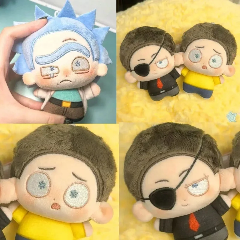 Nouveau pendentif en peluche Rick et Morty de 10 cm, mignon mini porte-clés en peluche de dessin animé, jouet, cadeaux périphériques de jeu