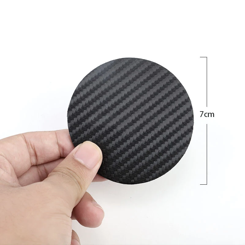 2pcs Car Styling Pad Auto Coaster Water Cup Holder Mat Carbon Fiber Anti-slip Pad Decoration Interior Car Accessories