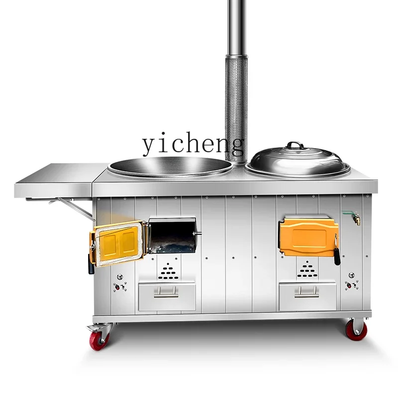 

ZK stove household large pot table stainless steel double pot double stove movable kitchen outdoor