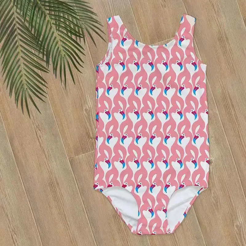 Summer children\'s swimsuit one-piece simple and convenient girls one-piece fruit animal printing cartoon cute