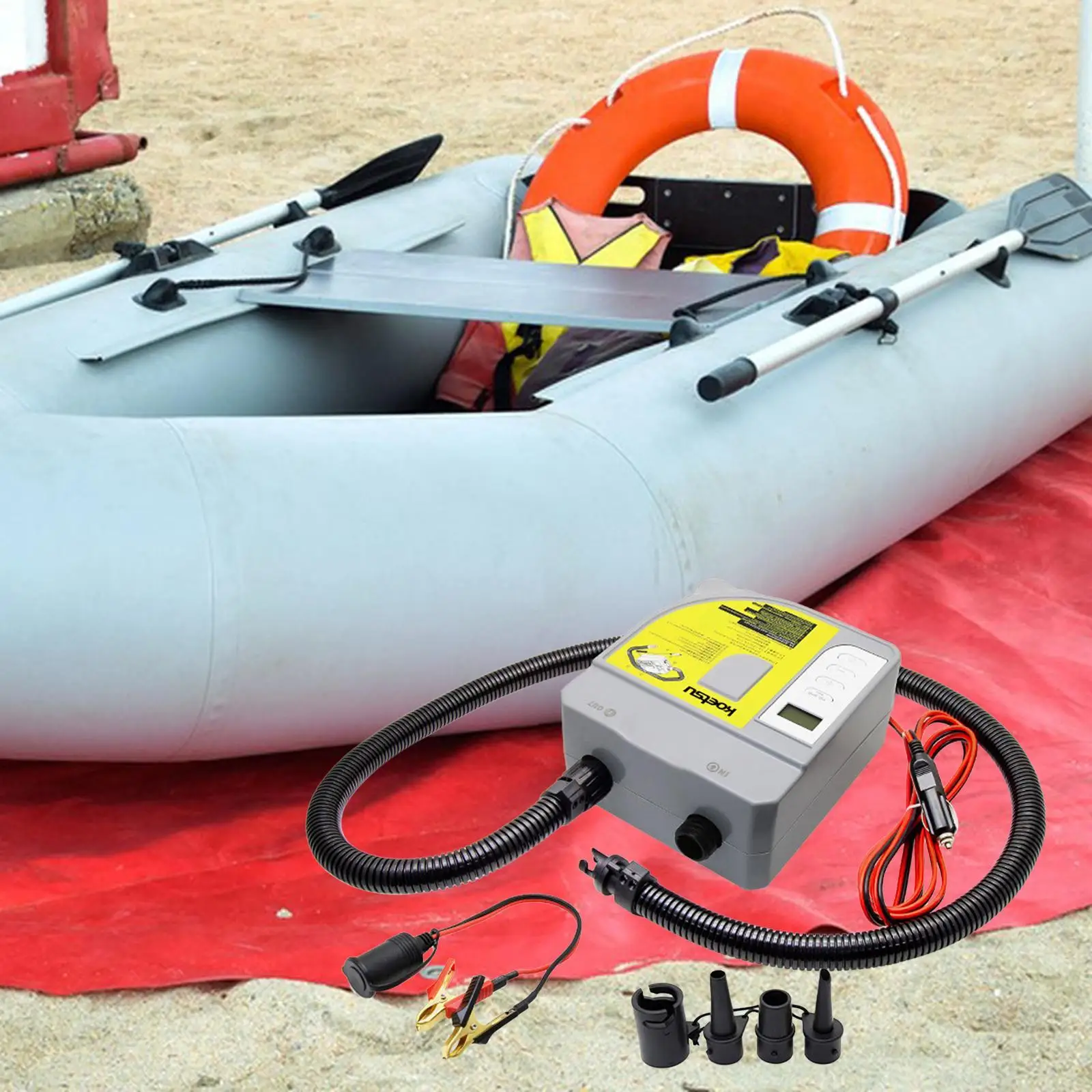 

Electric Air Pump Inflate and Deflate Air Pump 12V Car High Pressure Pump for Inflatable Swimming Rings Rafts