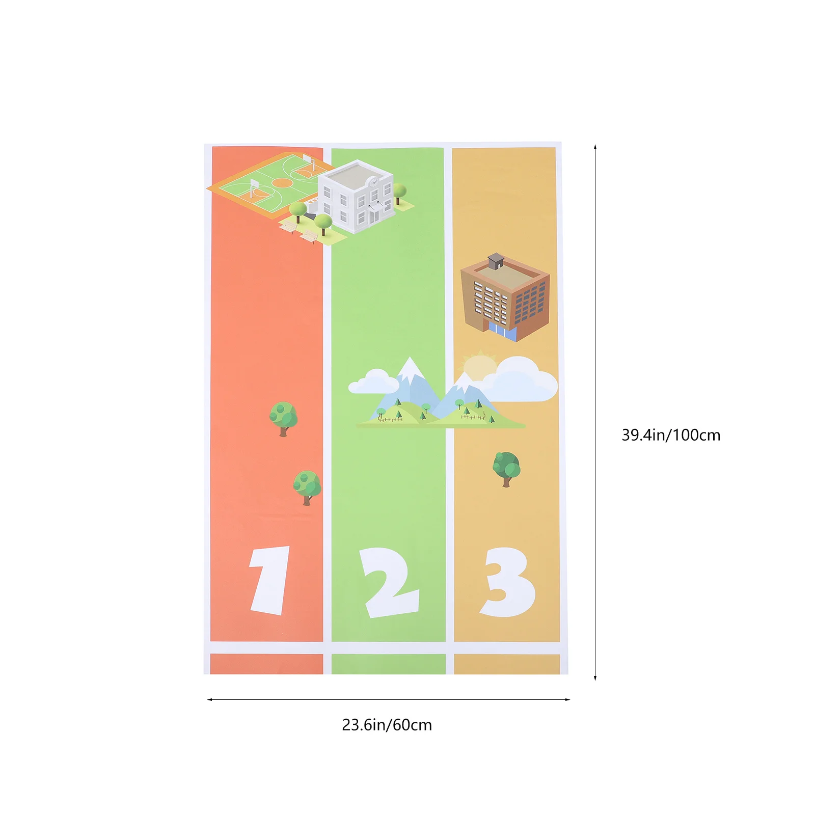 Adesivo per pavimento in pista colorato cartone animato Nastro stradale in PVC Decorazione di passaggio per parco giochi per nastro da pista per uso interno ed esterno