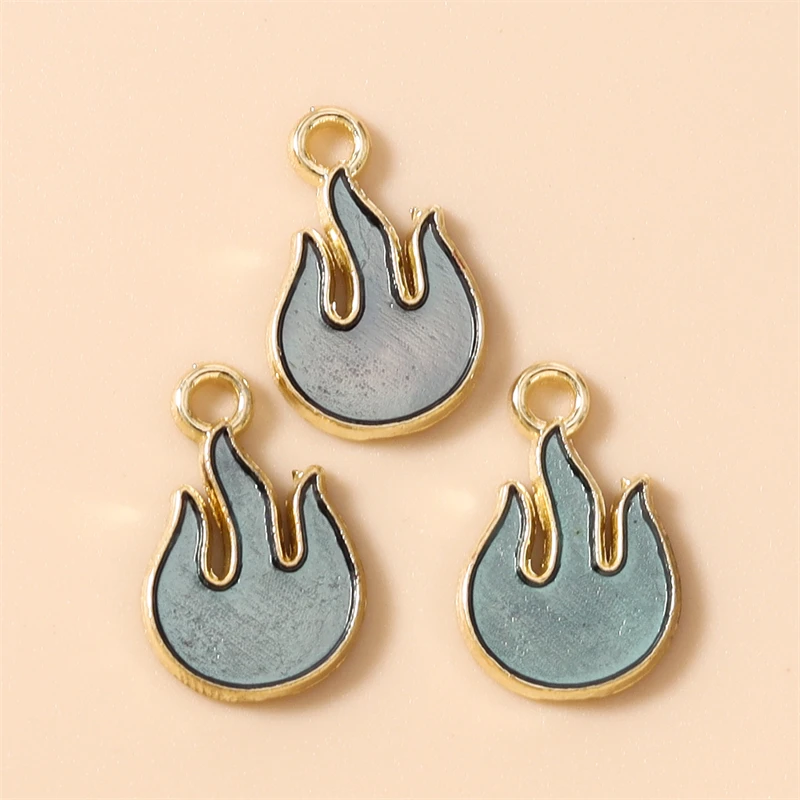 20 Stück 10x16mm Niedliche Emaille-Flammen-Anhänger für die Herstellung von Ohrringen, Halsketten, Armbändern, DIY Handarbeiten, Schmuckzubehör – Detail 9