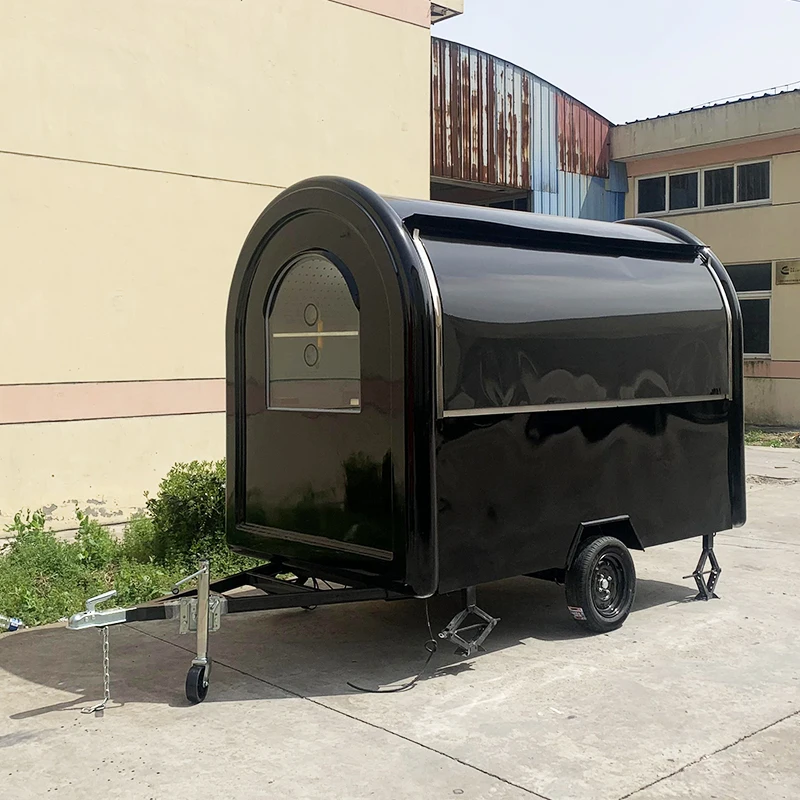 Customized Flexible Leasing Good Selling Mobile Food Trucks United States Standard Custom Service 4M Black Fast Food Truck