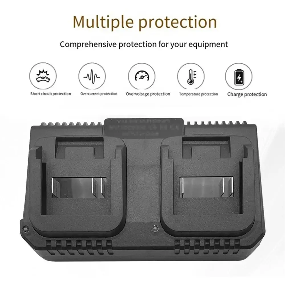 Cargador rápido de batería de litio de 2 vías, cargador de batería 3A de carga rápida, accesorio de herramienta eléctrica con enchufe UE/EE. UU., 1 Uds.