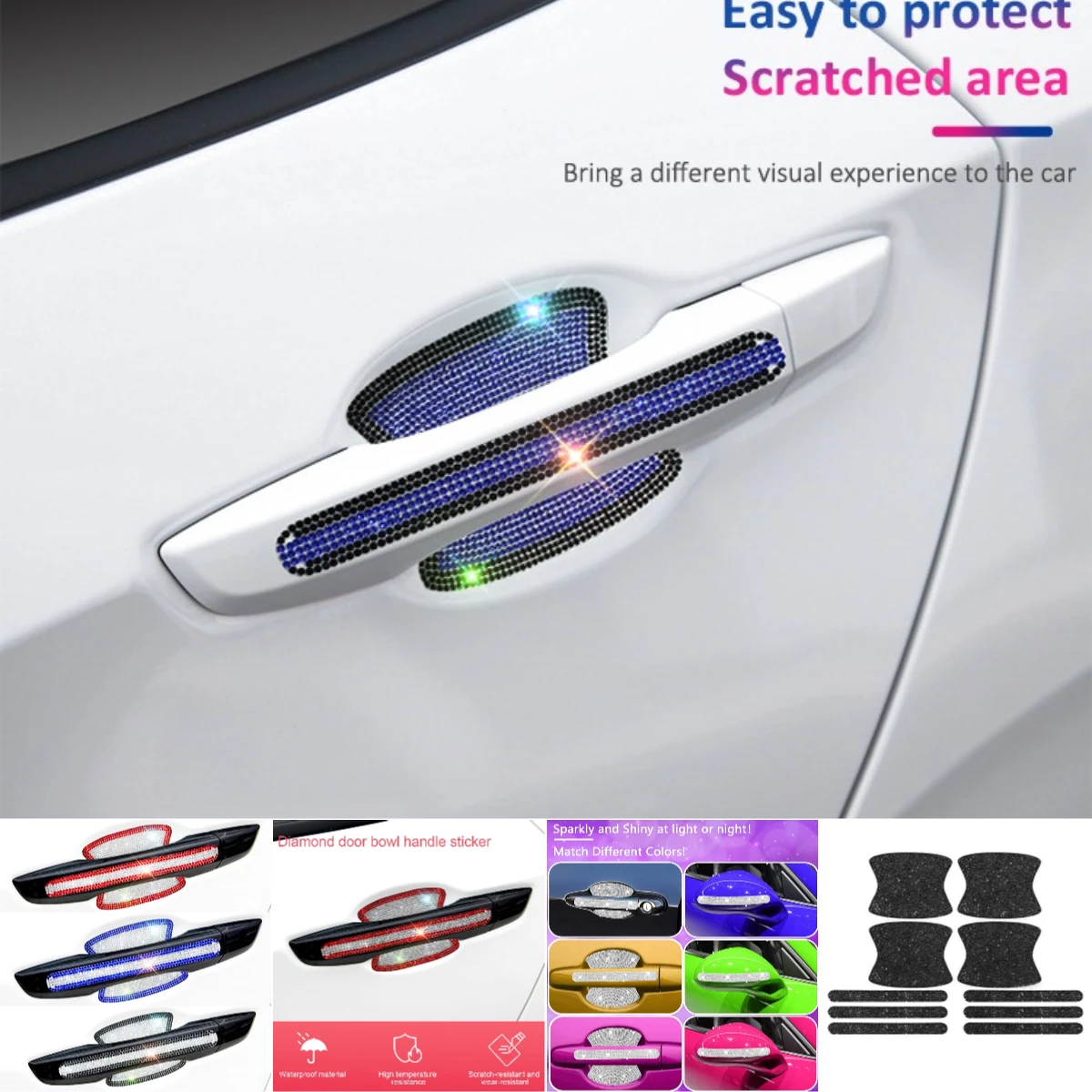 

Door Bowl Handle Protector Stickers Accessories Car For Hyundai Tucson Elantra Santa Fe Kona Palisade Sonata Venue Creta I20 I30
