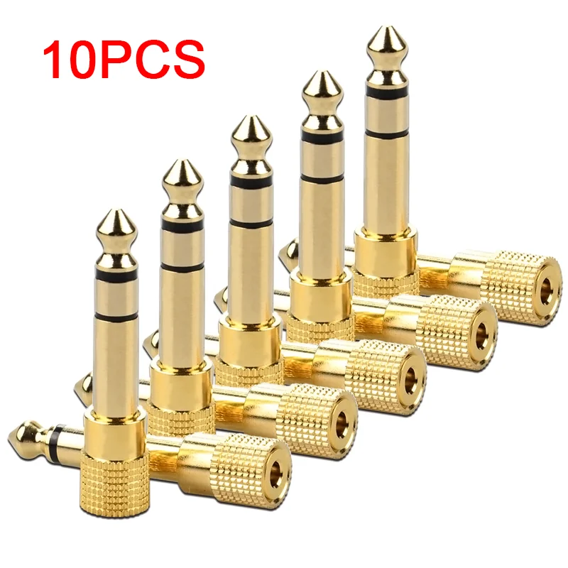 10/5PCS Jack 3.5 To 6.35 Audio Adapter 6.5mm To 3.5mm Converters Male Female Connector Headphone Plug 6.3mm Consumer Electronics