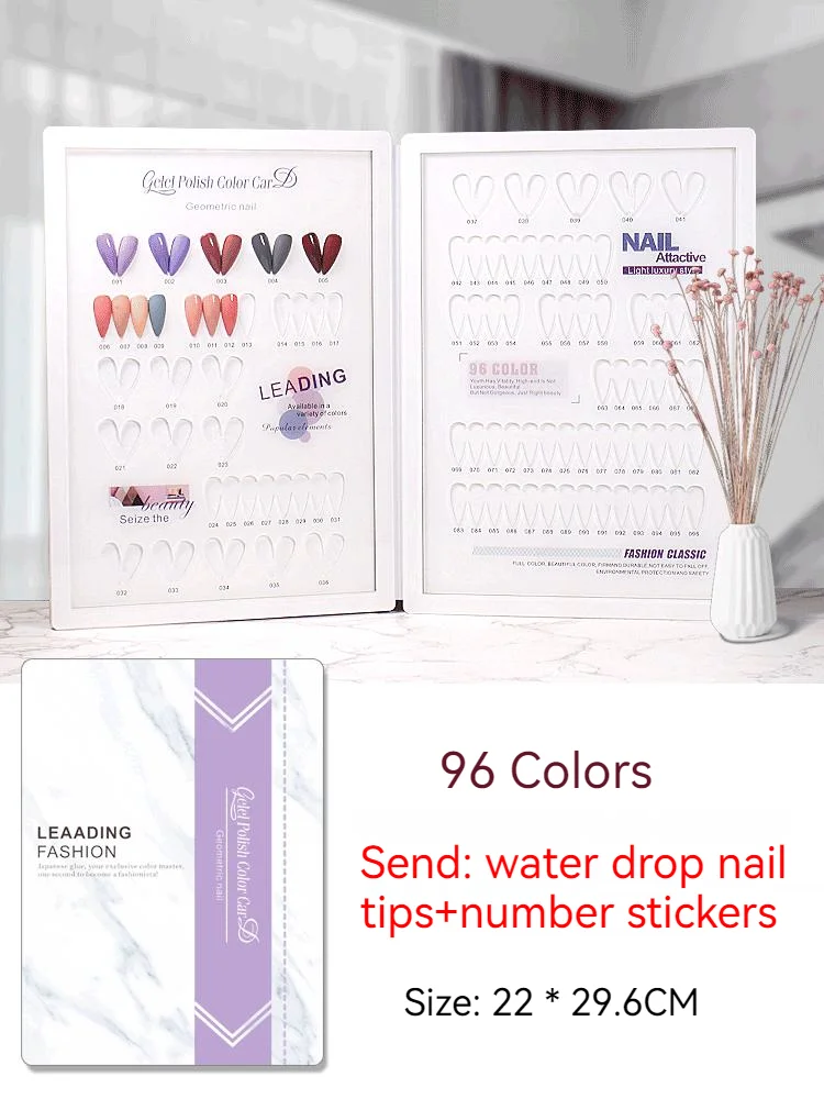 New Nail Book Gel Polish Color Acrylic Manicure Practice Board Nail Art Showing Shelf Color Card Chart Painting Display Board