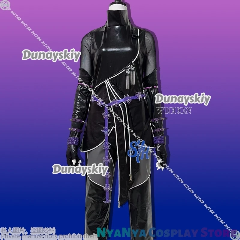 Anime kpop demônio cosplay mira huntrix novo rsipreto roxo plutônio macacão sexy jirai kei meninas goth ninja lingerie dia das bruxas