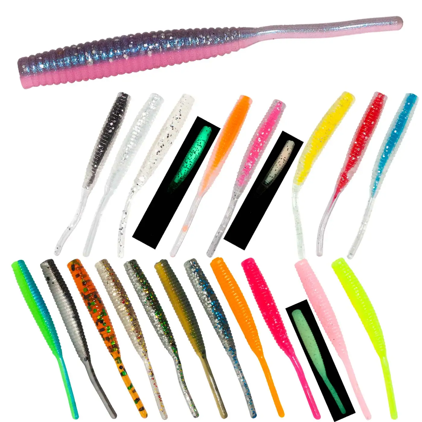 Micro señuelos para peces de bebé, 15 Uds., 4,8 cm, 0,4g, señuelos para pesca en roca, cebos blandos Ultra para pesca, cebo de silicona para moscas y sábalo, señuelo de pesca