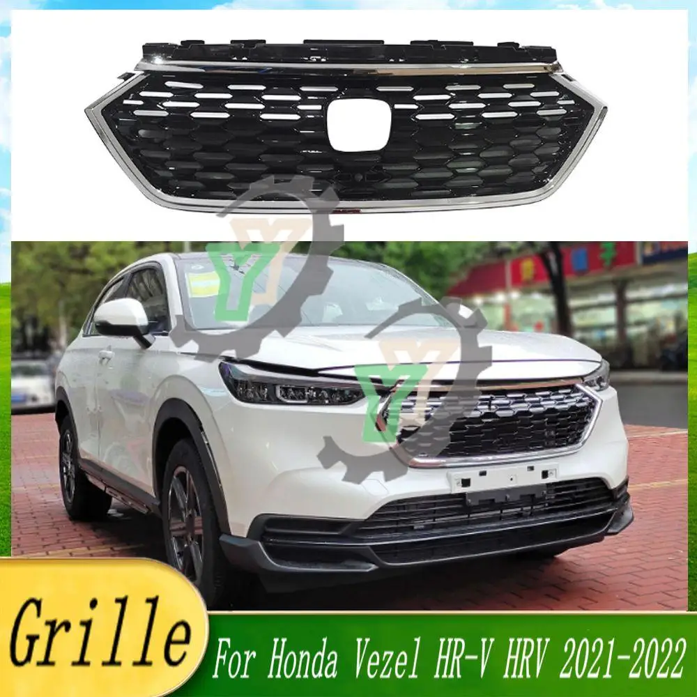 

High Quality ABS Front Bumper Grille Centre Panel Styling Upper Grill For Honda Vezel HR-V HRV 2021 2022 Car Accessories