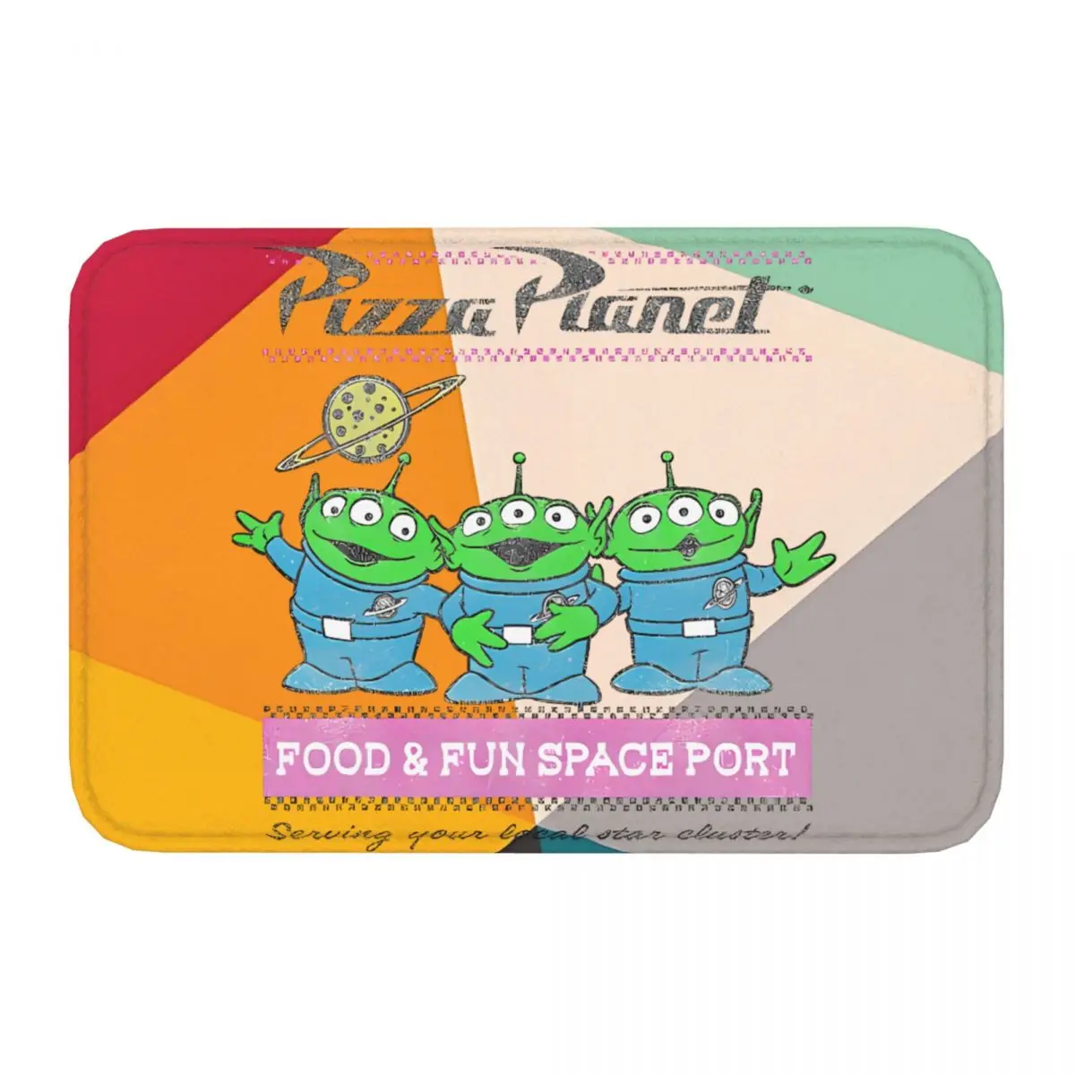 Pizza Planet Pastel Logo Bedroom Mat Toy Story Doormat Kitchen Carpet Balcony Rug Home Decoration