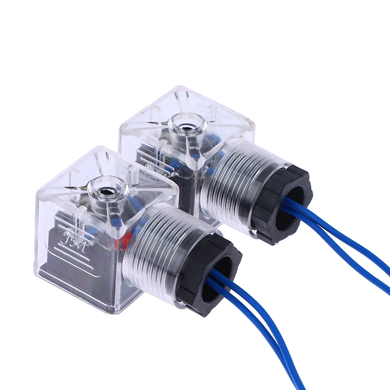 1Pcs DC 24V Solenoid Coil Plug Hydraulic Valve Transparent Voltage With Wire Waterproof And Dustproof Universal Accessories