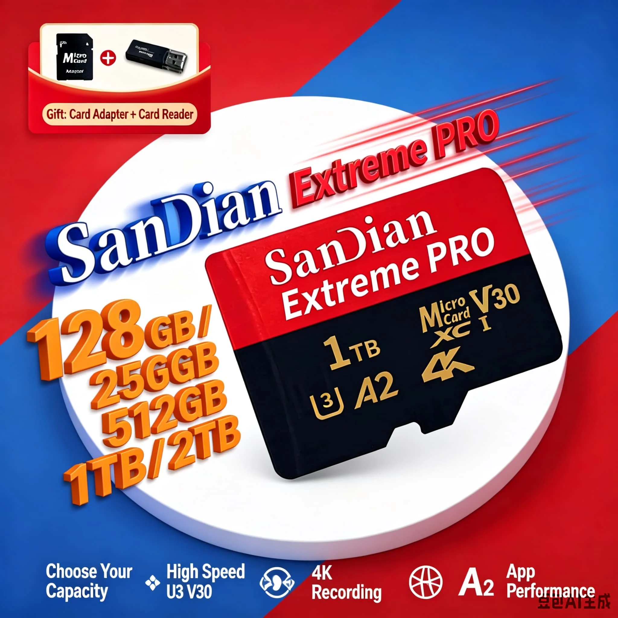 Waterproof Micro TF SD Card 256GB Class 10 U3 V30 High Speed USB Adapter Laptop Camera Smart Phone Ultra Core Memory Pro