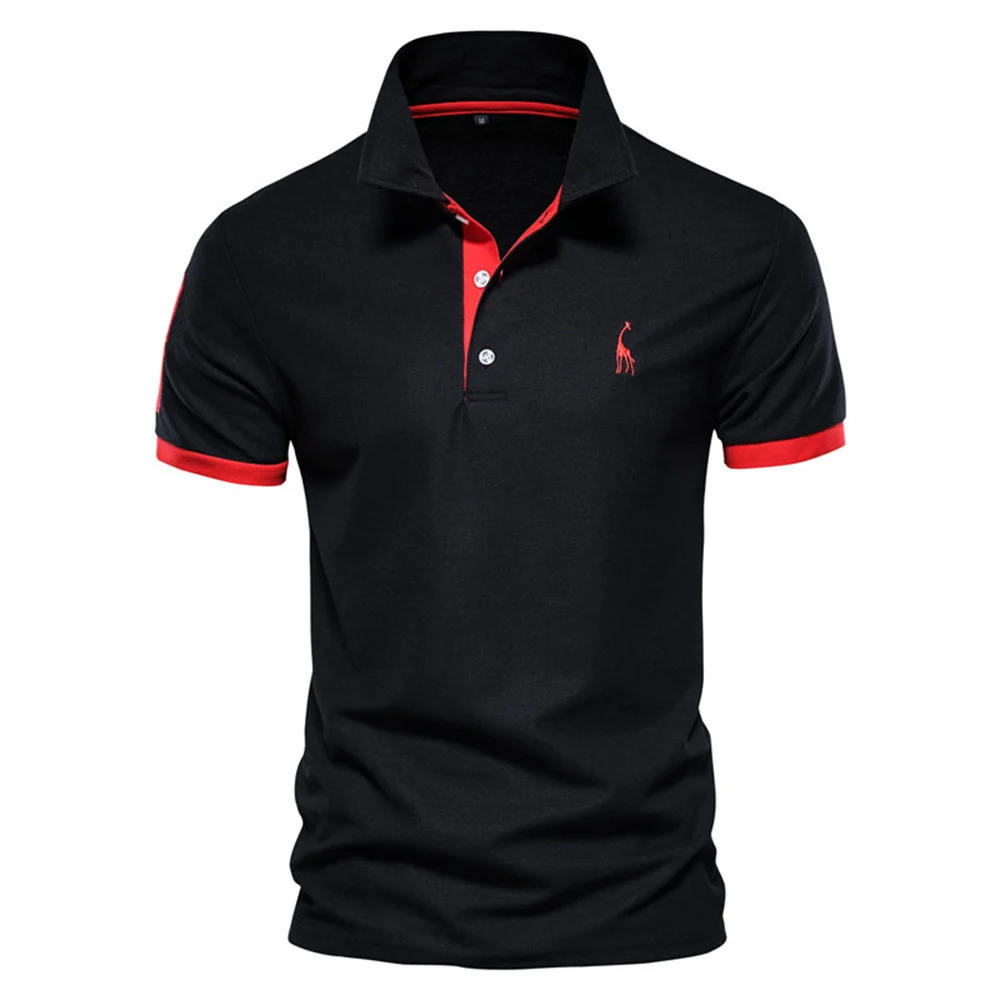 Dropshipping Polo Giraffe Shirt Heren Kwaliteit Borduurwerk Zomer Korte Mouw Polo Casual Business Social Heren Polo 'S Br Size