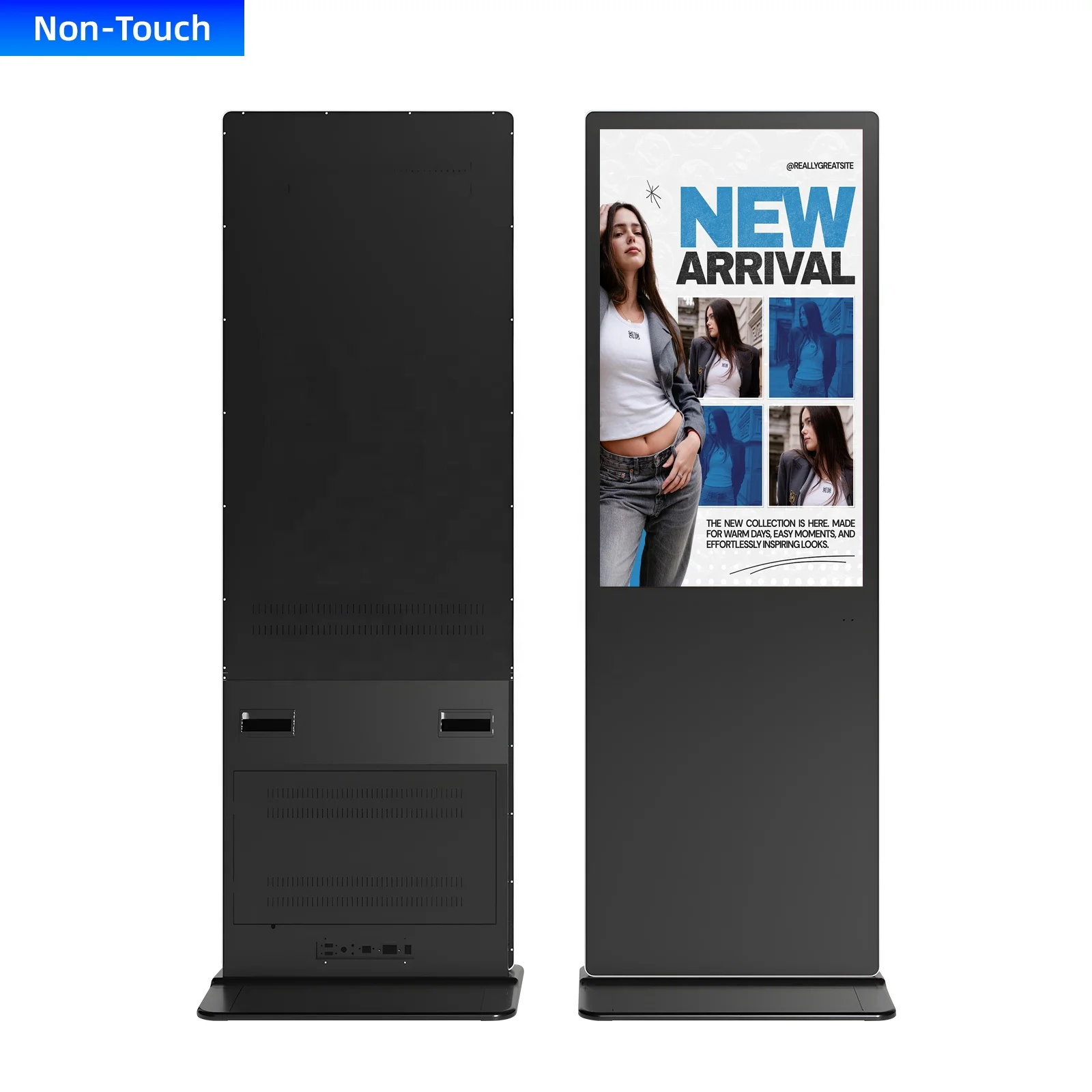 55 Inch Android Touch Screen Kiosk Totem Display Advertising Player Ultra Thin Lcd Indoor Floor Standing Digital Signage