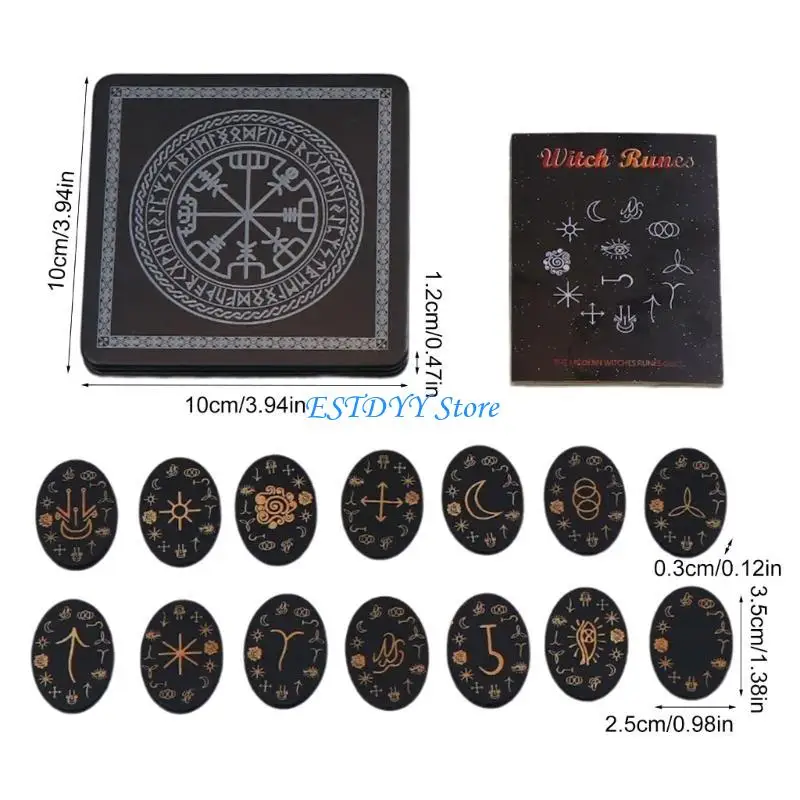 بطاقة رون G6DE للتأملات والتنبؤات بطاقة رون مصنوعة يدويًا من الخشب رمز محفور لقراءة الطالع والترفيه