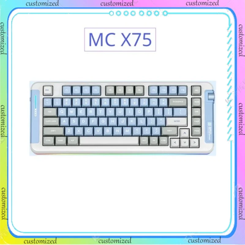 

Original MC X75 Mechanical Keyboard Wireless Bluetooth Three-mode Full Key Hot Swap RGB Backlit with Knob E-sports Game Keyboard