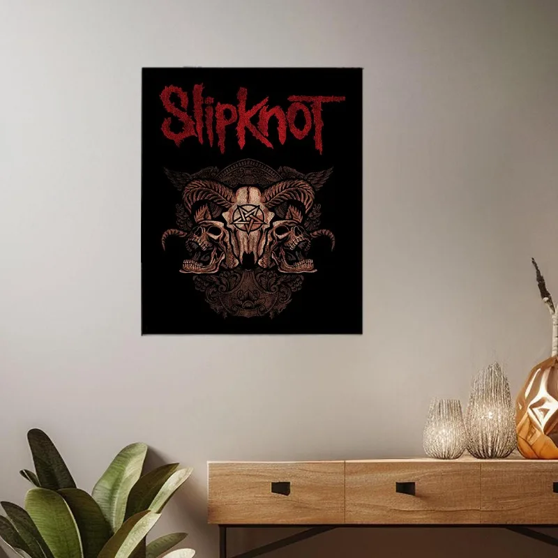 الثقيلة المعادن الفرقة الراب المعادن الموسيقى S-Slipknot غلاف الألبوم المشارك قماش صورة جدار الفن لمحبي الفصل الرمادي أغنية ديكور المنزل