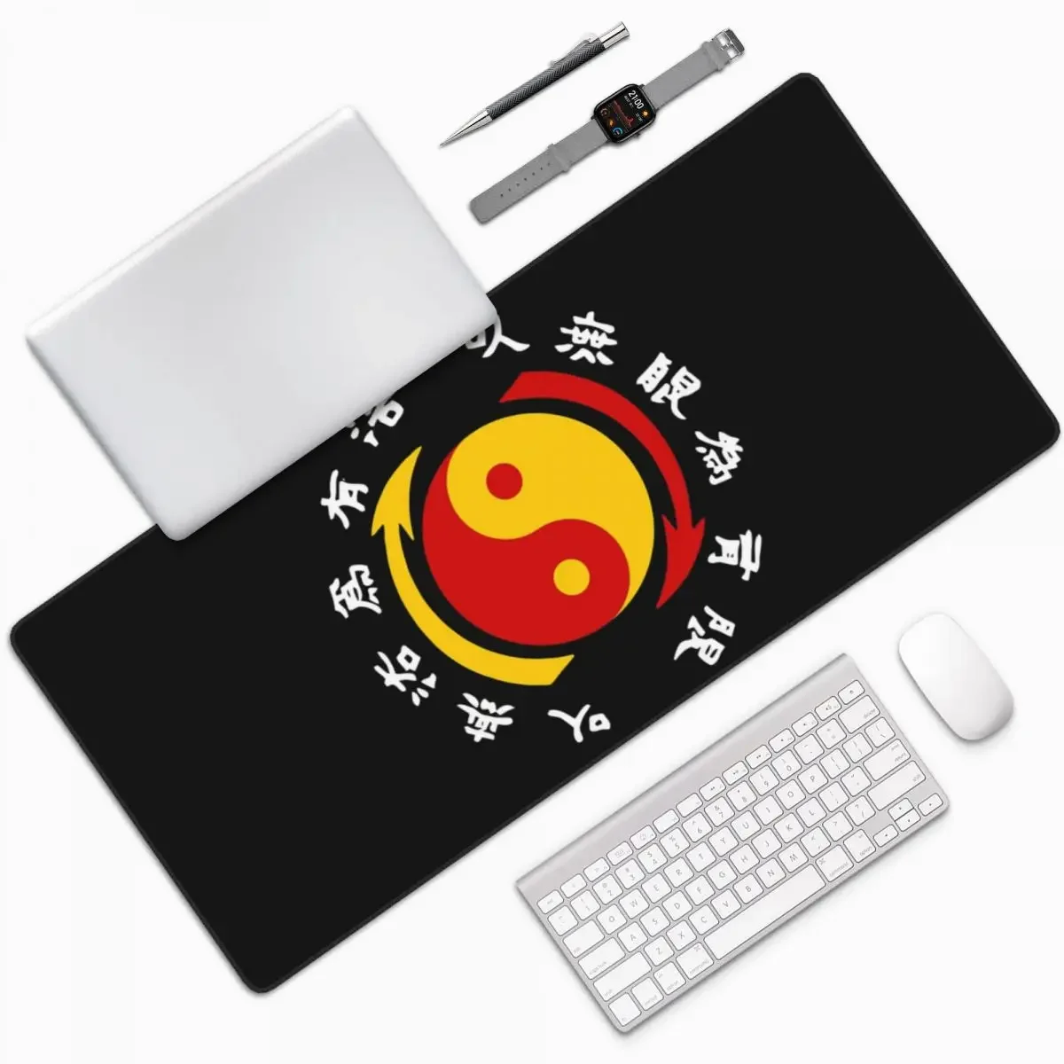 JKD Jeet Kune Do Logo (2) Large Mouse Pad Computer Keyboard Mouse Mat Gaming PC Laptop Desk Mat Office Accessories Table Mats