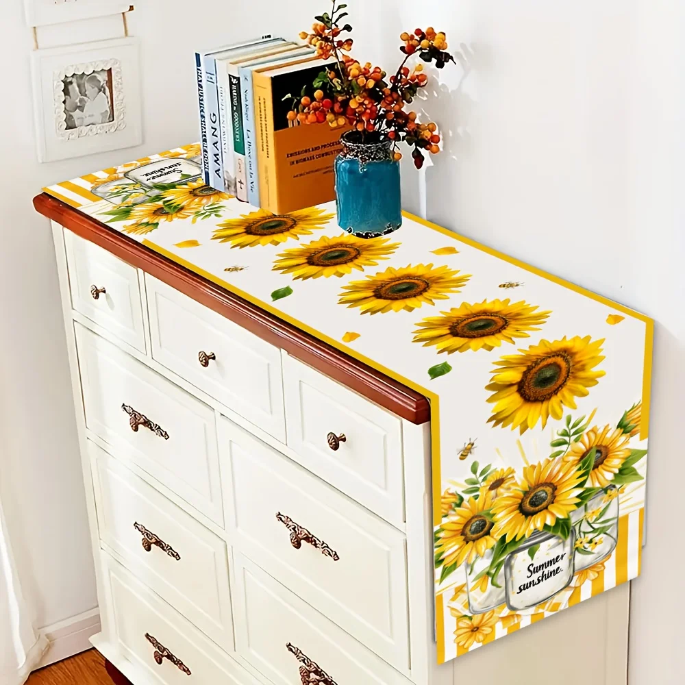 Yellow Sunflower Summer Table Cover for Decorations